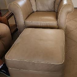502 - ITALSOFA  ARM CHAIR W/ OTTOMAN