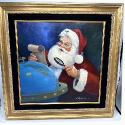 George Kovach Original Oil, Santa