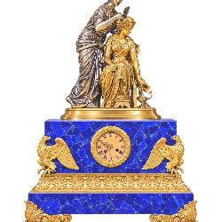 Lot #380 19th Century Gilded Bronze French Clock with Blue Lapiz