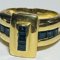 18KT GOLD SIZE 9 SAPPHIRE RING 13.90GRS