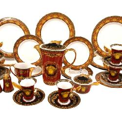 Rosenthal Versace Medusa Red 37pc Dinnerware Set www.SouthJerseyAuction.com