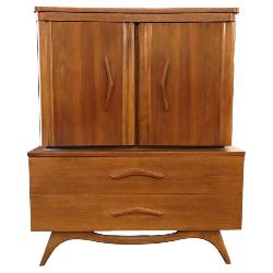 MCM Walnut Boomerang High Chest 2 Door 2 Drawer www.SouthJerseyAuction.com