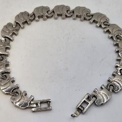 S1 - STERLING SILVER ELEPHANT BRACELET (AS IS)