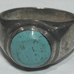 STERLING SILVER SIZE 11 TURQUOISE RING 13.60GRS
