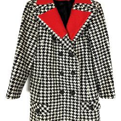 Lot # : 50 - Black & White 1960s Hounds Tooth Coat Milano