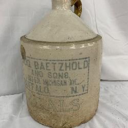 2G.  Stoneware Jug with Stenciled Advertising for J.A. Baetzhold & Sons, Buffalo, NY